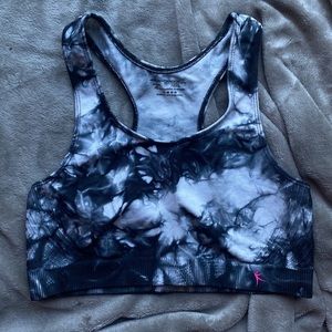 Marble Patterned Unpadded Sports Bra